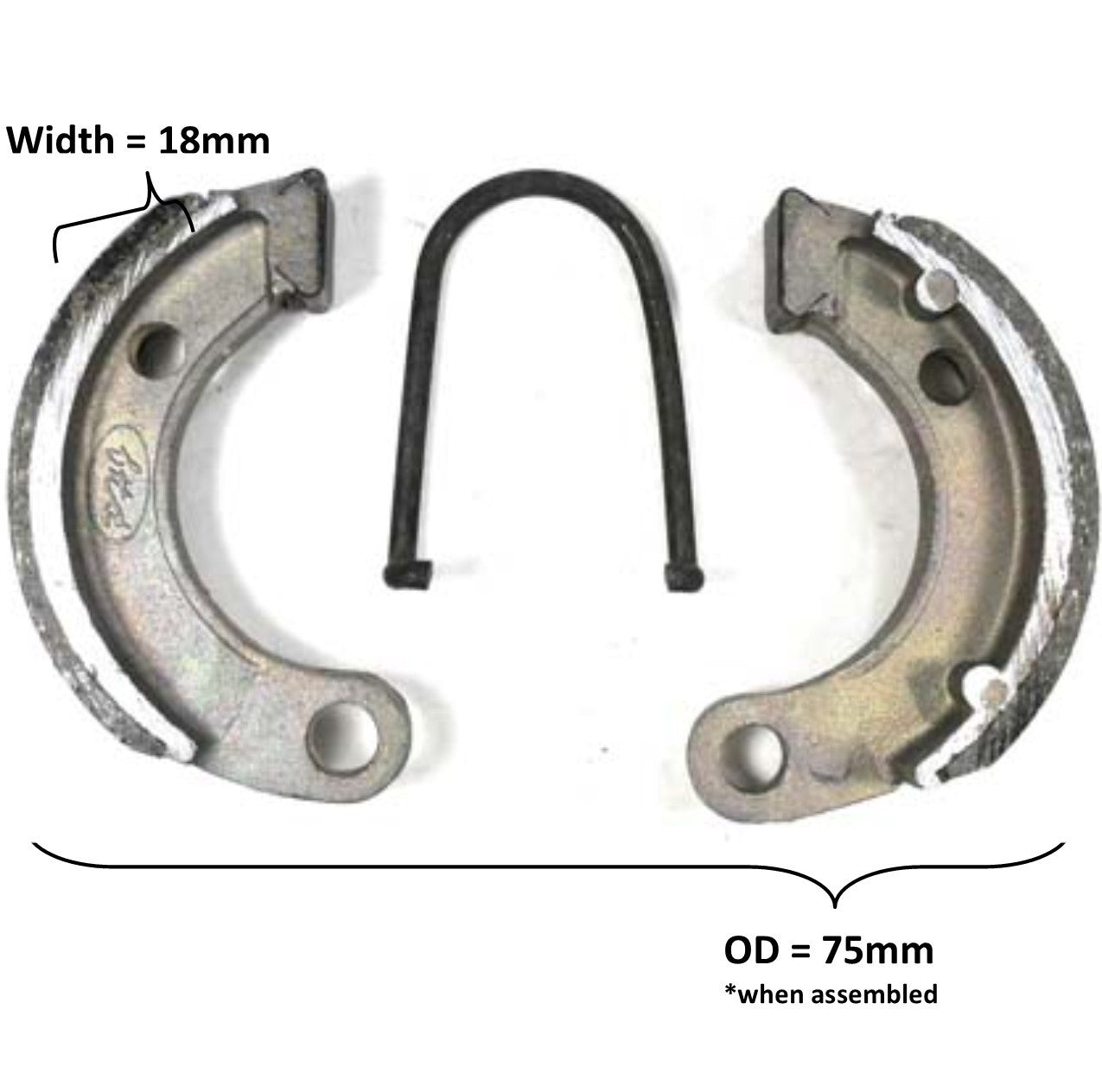 ScootsUSA Select - Brake Shoes OD 75x18mm for Tomberlin 110cc Dirtbike