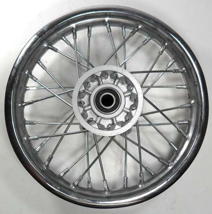 ScootsUSA Select - Front Rim (Chrome) 1.40x10 Disc Brake Bolts Cross C/c 92mm, Adjacent 65mm, 15mm Axle for Tomberlin 110cc Dirtbike - Image 2