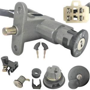 ScootsUSA Select - Ignition Switch with Gas Cap & 2 Locks 4 Pin in 6 Pin Male Jack Bolts C/c 50mm