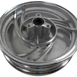 ScootsUSA Select - Wheel Rim (Front) (2.50x10), Rotor Bolt Pattern 3x57mm Offset 0.50 In, Shaft ID 10 Mm, Silver
