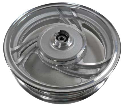 ScootsUSA Select - Wheel Rim (Front) (2.50x10), Rotor Bolt Pattern 3x57mm Offset 0.50 In, Shaft ID 10 Mm, Silver - Image 4