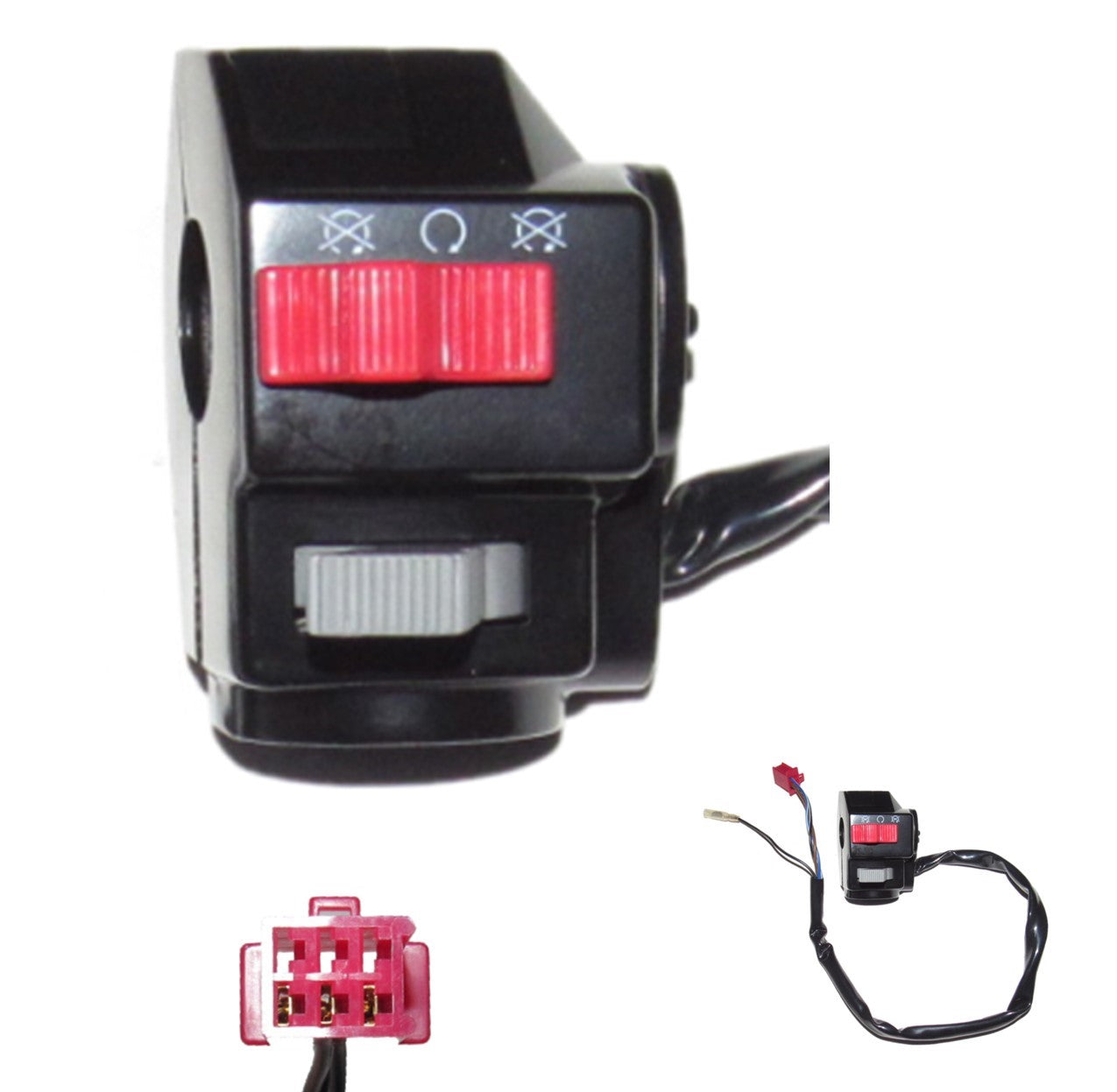 ScootsUSA Select - Handlebar Start-Kill Switch (Left Hand) 3 Wire in a 6 Wire Male Jack + 1