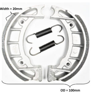 ScootsUSA Select - Brake Shoes OD 100x20mm for Some Tomos Revivals, ATVs, Scooters