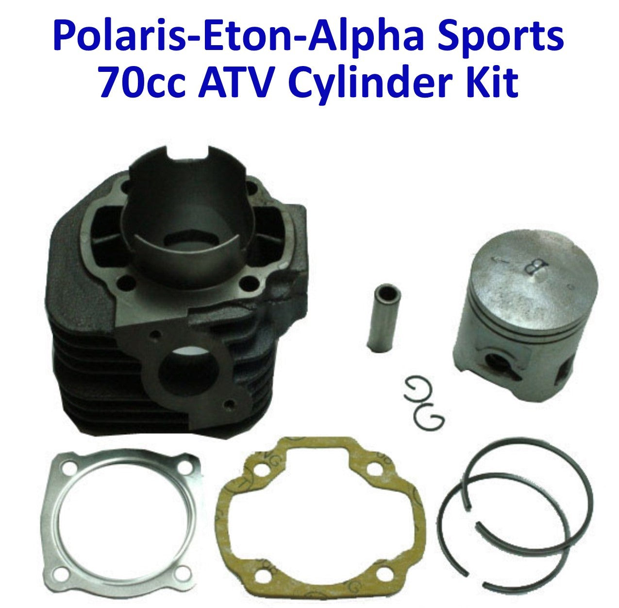 ScootsUSA Select - Cylinder Piston Top End Kit 70cc 2 Stroke 47mm for E-Ton Viper RXL70 ATVS + Viper 50 and Beamer, Matrix 50cc Scooters (See More Info) B 47mm 10mm H 64mm Adly, E-Ton, Jog, Polaris
