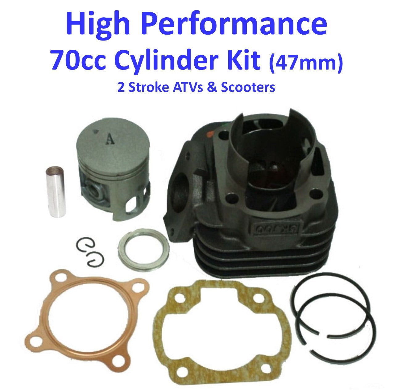 ScootsUSA Select - Cylinder Head 47mm E-Ton Viper RXL70cc for Most 2 Stroke ATVS and Scooters - Image 2