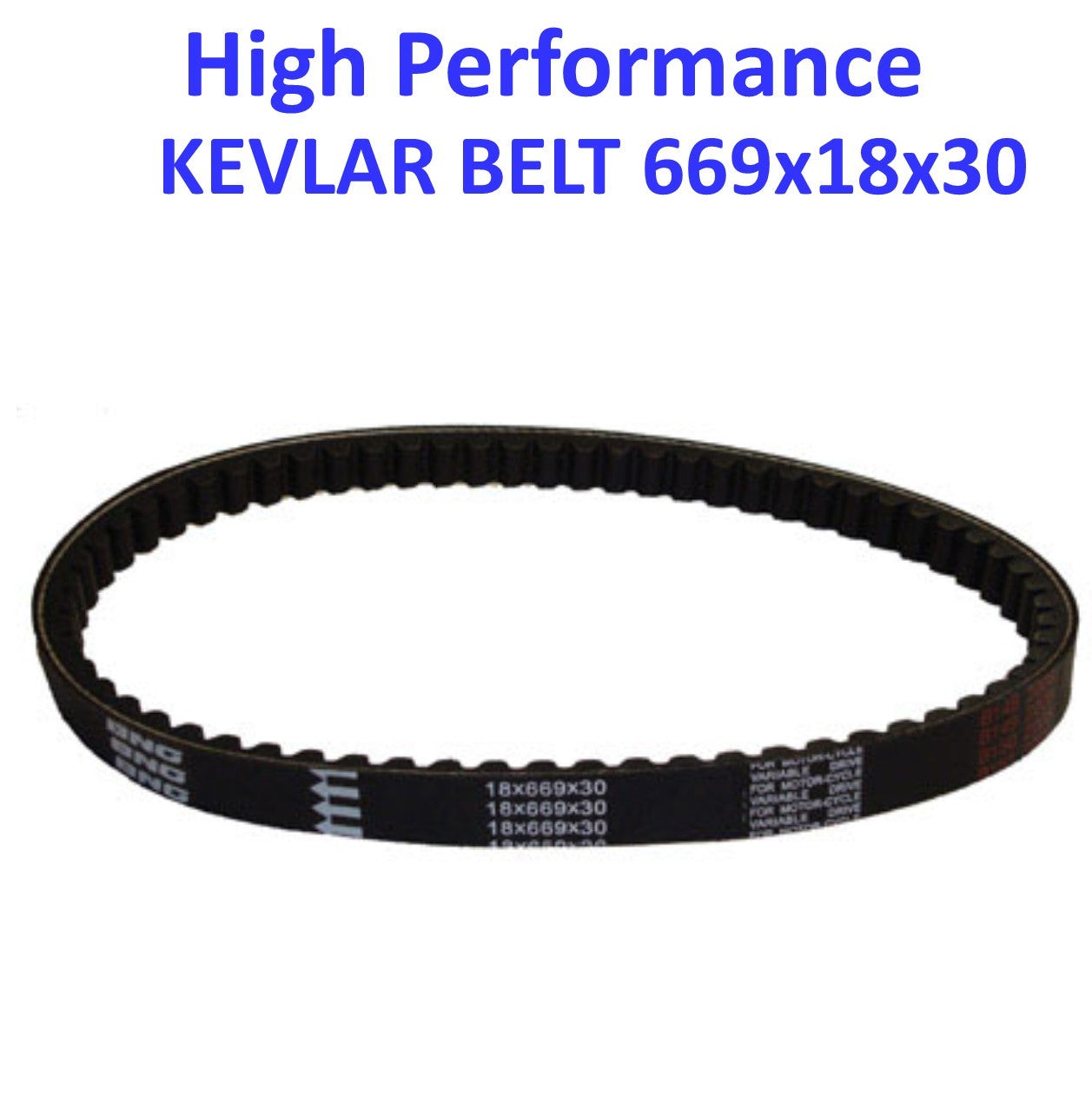 ScootsUSA Select - Belt 669x18x30 Kevlar GY6-50 QMB139 49cc Chinese Scooter Motors with 10" Wheels