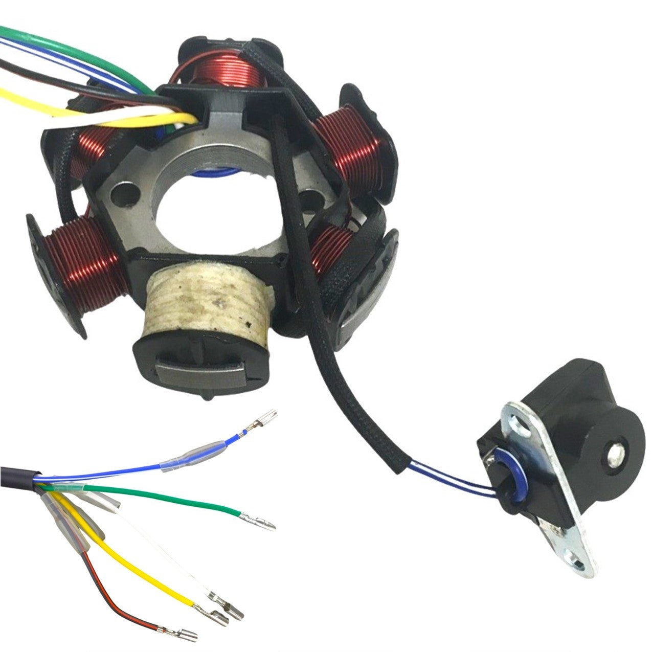 ScootsUSA Select - Stator 50-125cc 4 Stroke for Many Chinese ATVs, DirtBikes 6 Coils 5 Wires OD 83 ID 29 H 27 Bolts C/c 41 - Image 2
