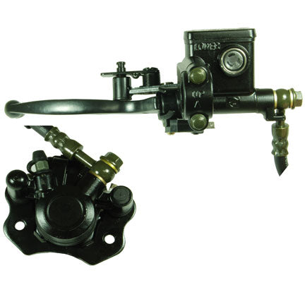 ScootsUSA Select - Rear Brake Assembly for Most Chinese Mini ATVS Caliper Bolts Ctr to Ctr 63mm Line L 55 Inches Caliper L 85 W 77