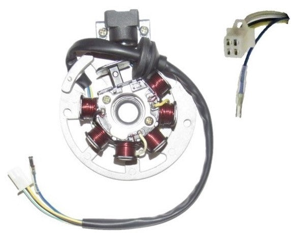 ScootsUSA Select - Stator 49cc 2 Stroke for Many Chinese Scooters 6 Coil 4 Pin in 4 Pin Jack + 1 Wire