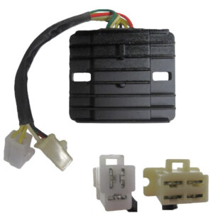 ScootsUSA Select - Voltage Regulator Rectifier 150cc 4-stroke 3 Pin Jack + 4 Pins in a 4 Pin Jack 80x65mm
