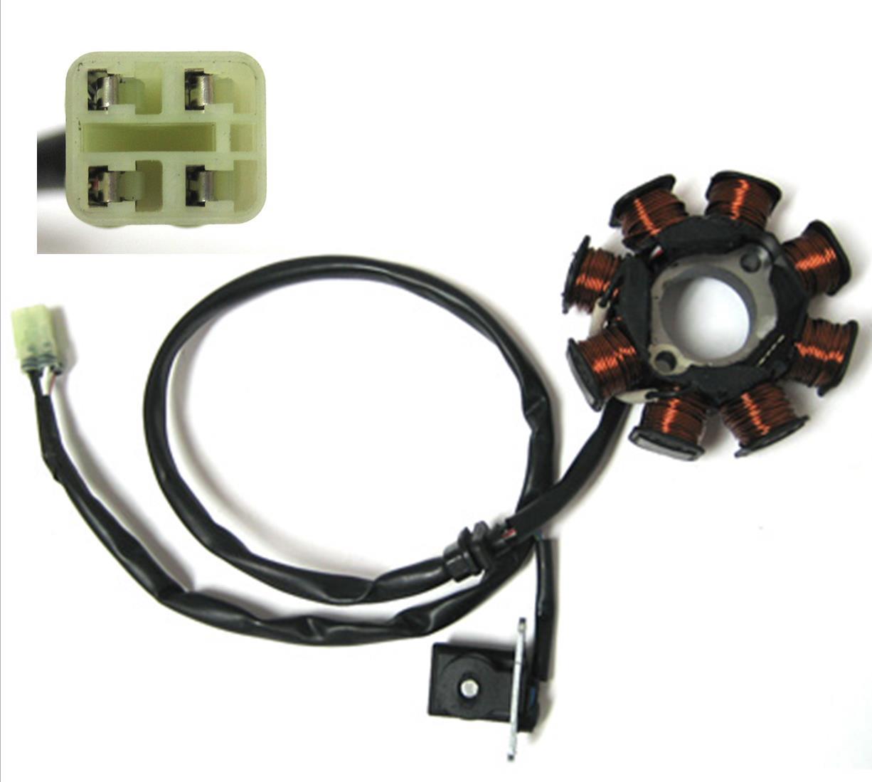 ScootsUSA Select - Stator 49-150cc for Many Taiwanese ATVS and Scooters 8 Coils 4 Pin in 4 Pin Jack **