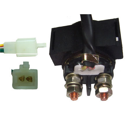 ScootsUSA Select - Starter Relay for 50-300cc ATVs, GoKarts, Motorcycles, Scooters 2 Pin Female Jack Wire L 9"