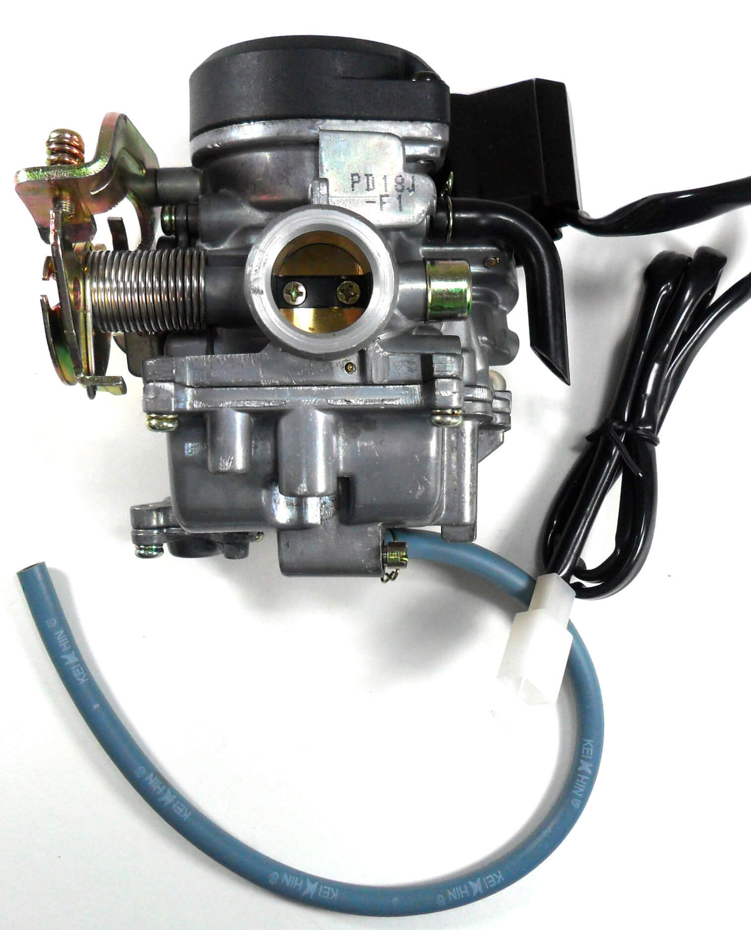 ScootsUSA Select - Keihin Style PD18J Carburetor with Booster Pump Top Quality - Best Value Intake ID 18 OD 28 Air Box OD 38mm for Most 49-90cc Scooters with GY6 Belt Drive Motors - Image 3
