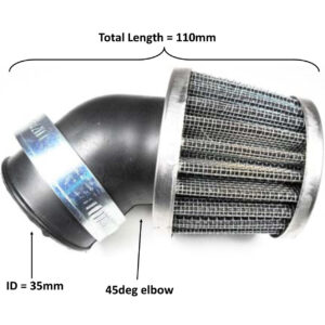 ScootsUSA Select - Air Filter ID 35mm, Total L 110mm W/45 Elbow