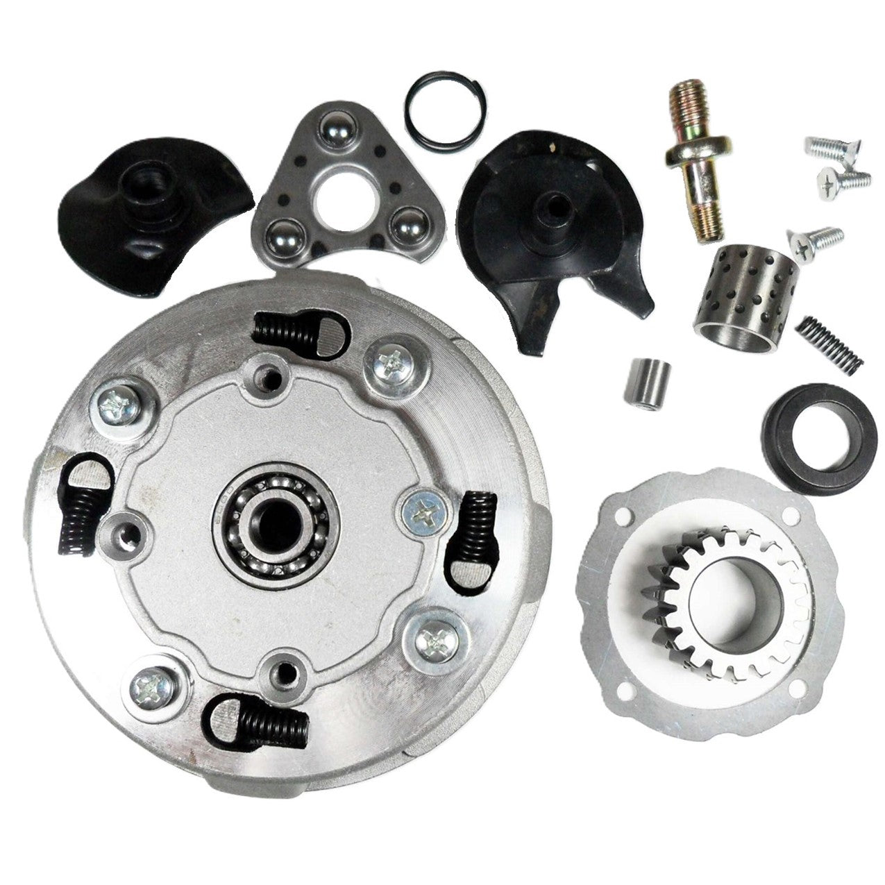 ScootsUSA Select - Rear Clutch 50-125cc Honda Copy Semi Auto ATVs, Dirtbikes Clutch OD 116 Bell Shaft 17mm for 18th Gear