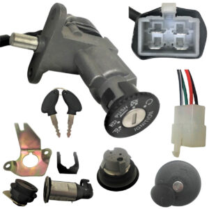 ScootsUSA Select - Ignition Switch for Many 50-150 Scooters with Gas Cap 4 Pin with 4 Pin FM Jack Bolts C/c 50mm