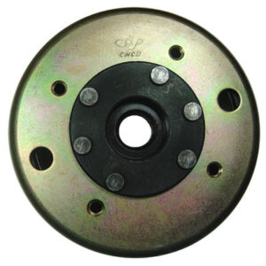ScootsUSA Select - Flywheel GY6-125, GY6-150 ATVs, GoKarts, Scooters ID 90mm H 43mmShaft ID Thread Side 15mm, Shaft Stator Side 18.6mm