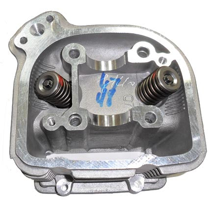 ScootsUSA Select - Cylinder Head Type 2 GY6-150 ATVs, GoKarts, Scooters H 73 B 57 Exhaust Angle 12deg (with Valves and Springs) for E-Ton Sport 150, Tomos Nitro 150
