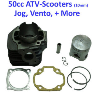 ScootsUSA Select - Cylinder Piston Top End Kit 49cc 2 Stroke ATVs, Scooters B 40mm Pin 10mm H 64mm Baccio, Benelli, Jog, Qj, Vento