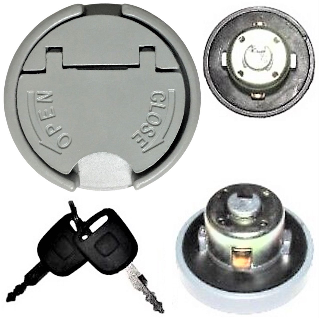 ScootsUSA Select - Gas Cap Locking 30mm for Most Chinese Scooters Colors May Vary. Grey or Black Depending on Availability