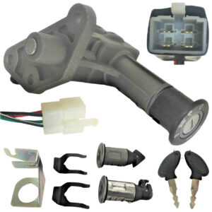 ScootsUSA Select - Ignition Switch Set for Many Chinese Scooters 4 Pins in 4 Pin FM Jack Bolts C/c 72mm