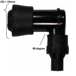 ScootsUSA Select - Spark Plug Cap 90 Degree Rubber Boot OD 22mm