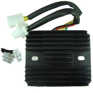 ScootsUSA Select - Voltage Regulator Rectifier 200-300cc Chinese ATVs, GoKarts, Scooters 3 Pin in 3 Pin Jack + Pins in 4 Jack 110x85, Bolts Ctr to Ctr 80mm