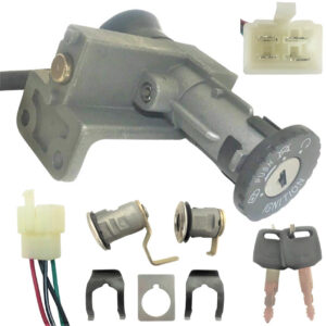 ScootsUSA Select - Ignition Switch for Many Chinese Scooters Tao Tao CY50A, Baja BE500, + 4 Pins in 4 Pin Female Jack Bolts Ctr to Ctr 30mm