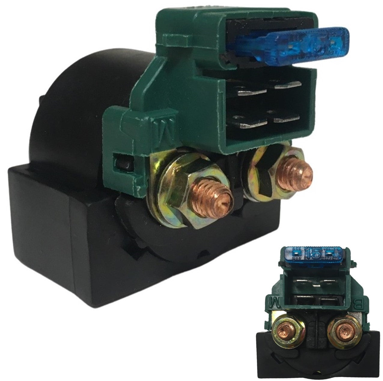 ScootsUSA Select - Starter Relay W/15 a Fuse for Many Chinese Scooters, ATVs, UTVS 4 Pins in 4 Pin Jack