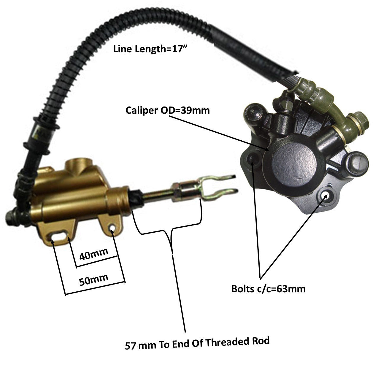 ScootsUSA Select - Rear Foot Brake Assembly - 50-125cc Mid Sized Chinese ATVs, Dirt Bikes