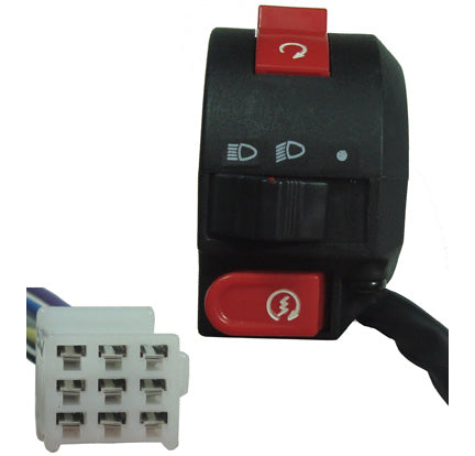 ScootsUSA Select - Handlebar Switch (Left Hand) 9 Pins in 9 Pin Male Jack