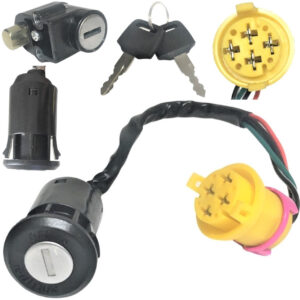 ScootsUSA Select - Ignition Switch for Many ATVS with Helmet Lock 4 Pin in 4 Pin Round Jack