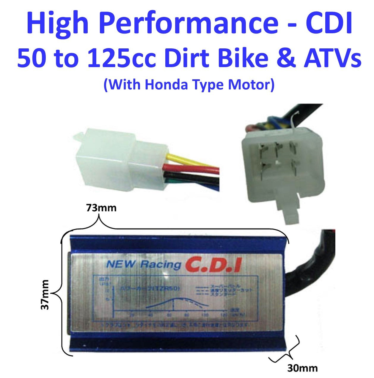 ScootsUSA Select - CDI Box 4 Stroke 50-125cc ATVs-Dirtbikes with Honda Type Engine High Performance 5 Pins in 6 Pin Jack