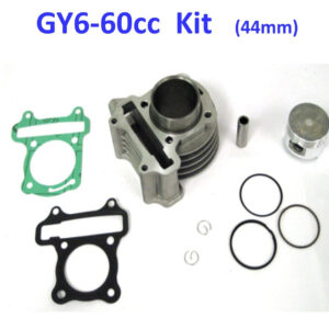 ScootsUSA Select - 60cc (High Performance) Cylinder Piston Top End Kit for GY6-50 QMB139 Chinese Scooter Motors. Bore 44mm