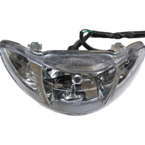 ScootsUSA Select - Headlight for Many Chinese 50cc Scooters W 9.5" H 3.5" Mounting 7" C/c 4 Pin in 4 Pin Female Jack