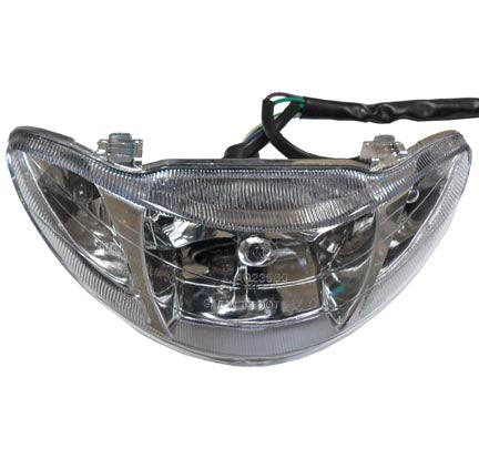 ScootsUSA Select - Headlight for Many Chinese 50cc Scooters W 9.5" H 3.5" Mounting 7" C/c 4 Pin in 4 Pin Female Jack