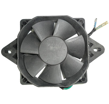 ScootsUSA Select - Radiator Fan ATV, Scooter Square Body 120mm Ear Bolt Holes C/c 6.25" DC 12V 2 Bullet Wires