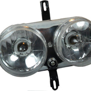 ScootsUSA Select - Headlight for Tao Tao CY50A, CY150B, and Many Chinese Scooters 3 Pin FM Jack X 2 - Bolts Side to Side 9 3/4" - Bolts Top to Bottom 6"