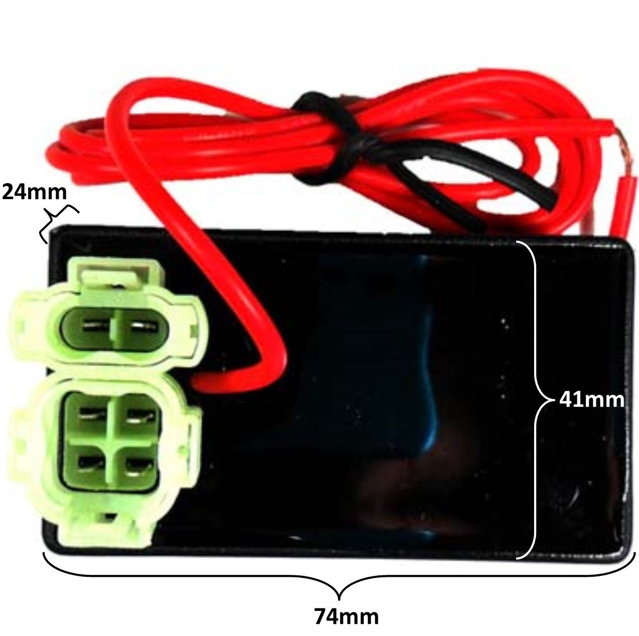 ScootsUSA Select - CDI Box Universal 2 or 4 Stroke for Many ATV, GoKart, Motorcycles, Scooters 2 Plug, 6 Pin + 1 Red Wire 74x41x24