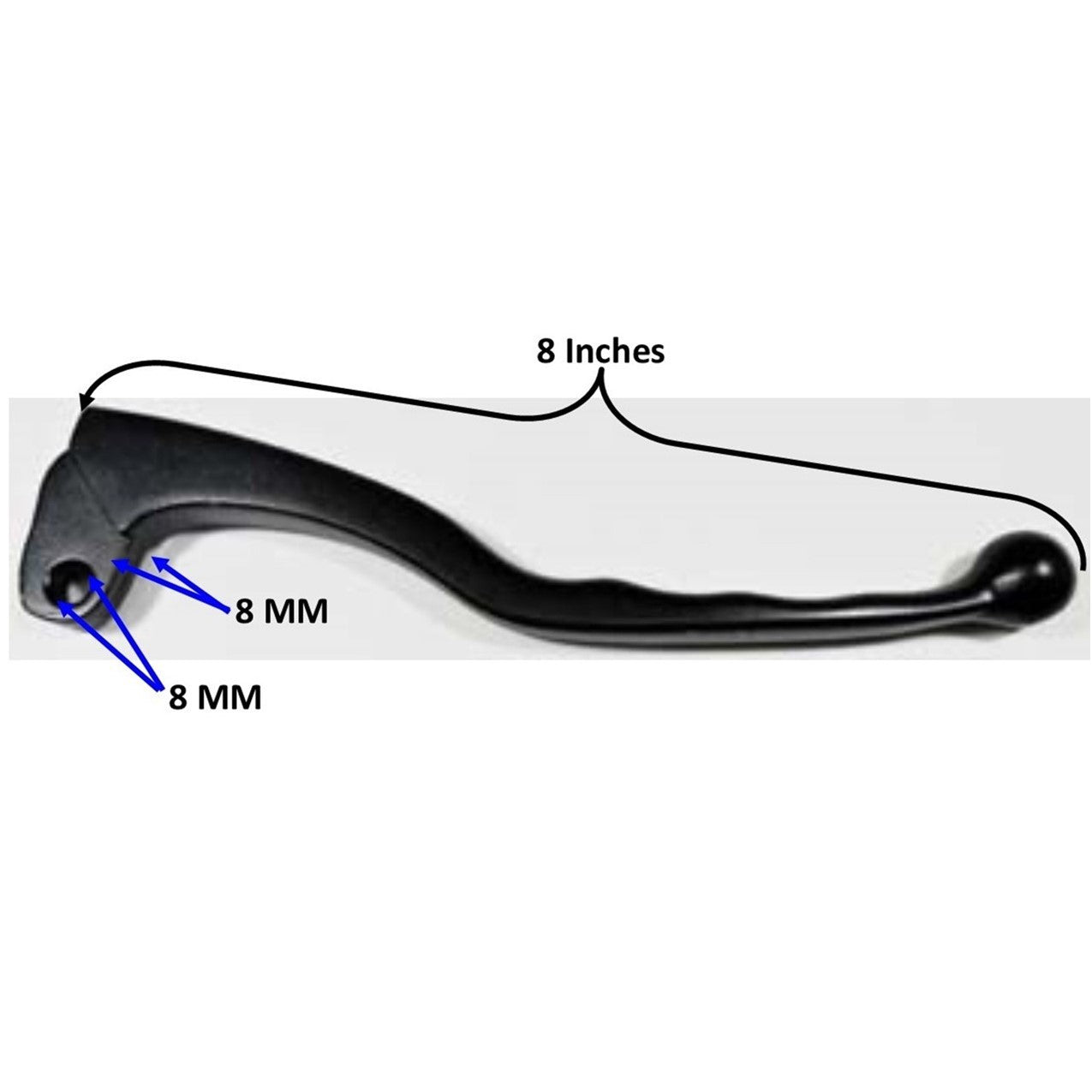 ScootsUSA Select - Brake Lever (Right Hand) for Many Taiwanese ATVs, Scooters by Adly, Eton, Mz L 8in Hole ID 8 Thick at Mount 8