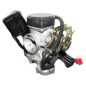 ScootsUSA Select - Runtong Cvk PD18J Carburetor with Booster Pump Intake ID 18 OD 28 Air Box OD 39mm for Most 49-80cc GY6 Belt Driven Scooters