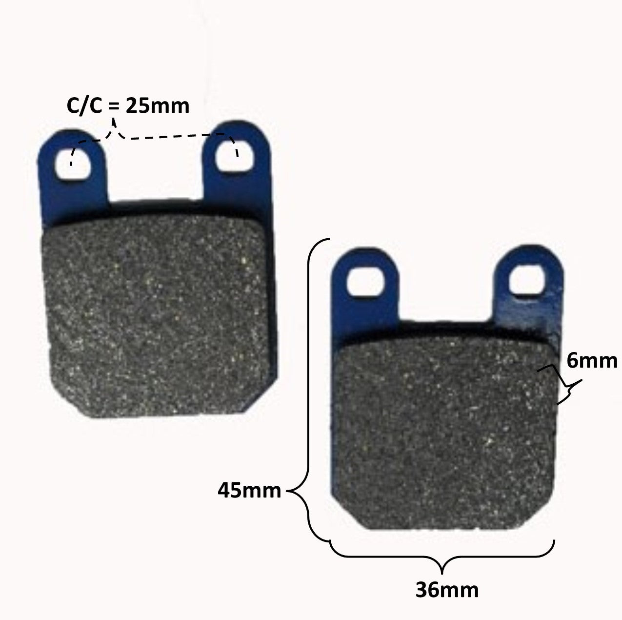 ScootsUSA Select - Disc Brake Pads 36x45x6 Ctr to Ctr 25mm