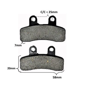 ScootsUSA Select - Disc Brake Pads 58x20x7 Holes C/c 24mm