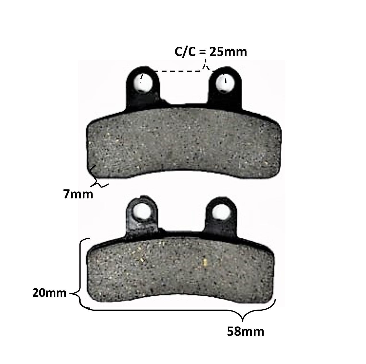 ScootsUSA Select - Disc Brake Pads 58x20x7 Holes C/c 24mm