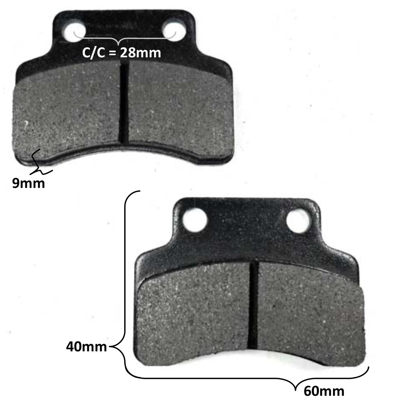 ScootsUSA Select - Disc Brake Pads 60x40x9 Holes C/c 28