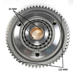 ScootsUSA Select - Starter Clutch 250-300cc OD 122 ID 22 59th for Most GY6-CF-CN-CH 250cc + Honda Type Vertical Cylinder Motors for Many ATVs, Dirtbikes, GoKarts, Scooters