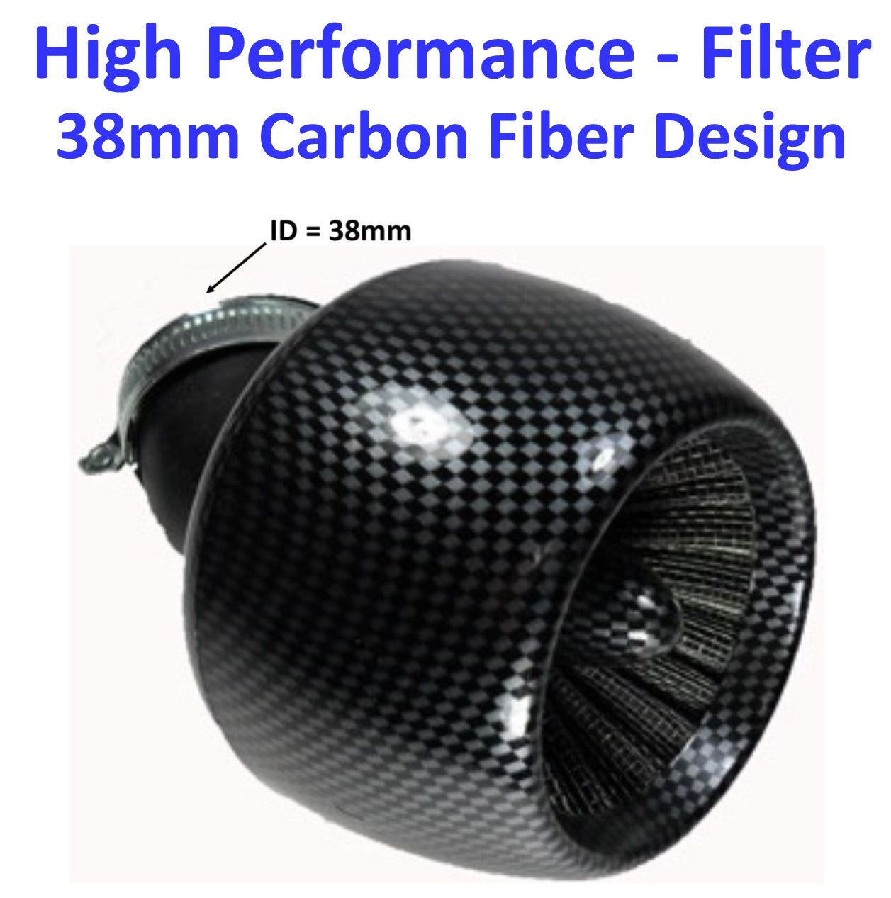 ScootsUSA Select - High Performance Carbon Graphite Air Filter ID 38mm for 49cc Scooters with PD18J Carburetors