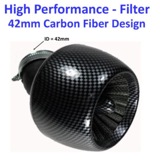 ScootsUSA Select - High Performance Carbon Graphite Air Filter ID 42mm for 125-150cc ATV, GoKarts, Scooters with PD24J Carburetors