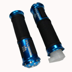 ScootsUSA Select - Scooter Grip Set with Throttle Tube 7/8" Bars Ice Blue Metallic for Most 49-250cc Scooters