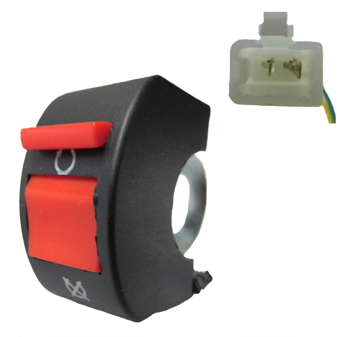 ScootsUSA Select - Kill Switch for Many ATV, Dirtbikes, GoKarts 2 Pins in 2 Pin Male Jack Wire L 19"